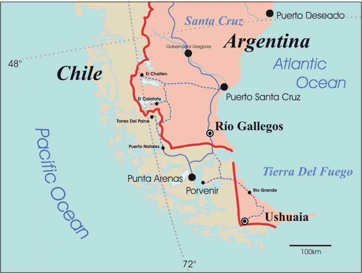 नक्शे के patagonia चिली