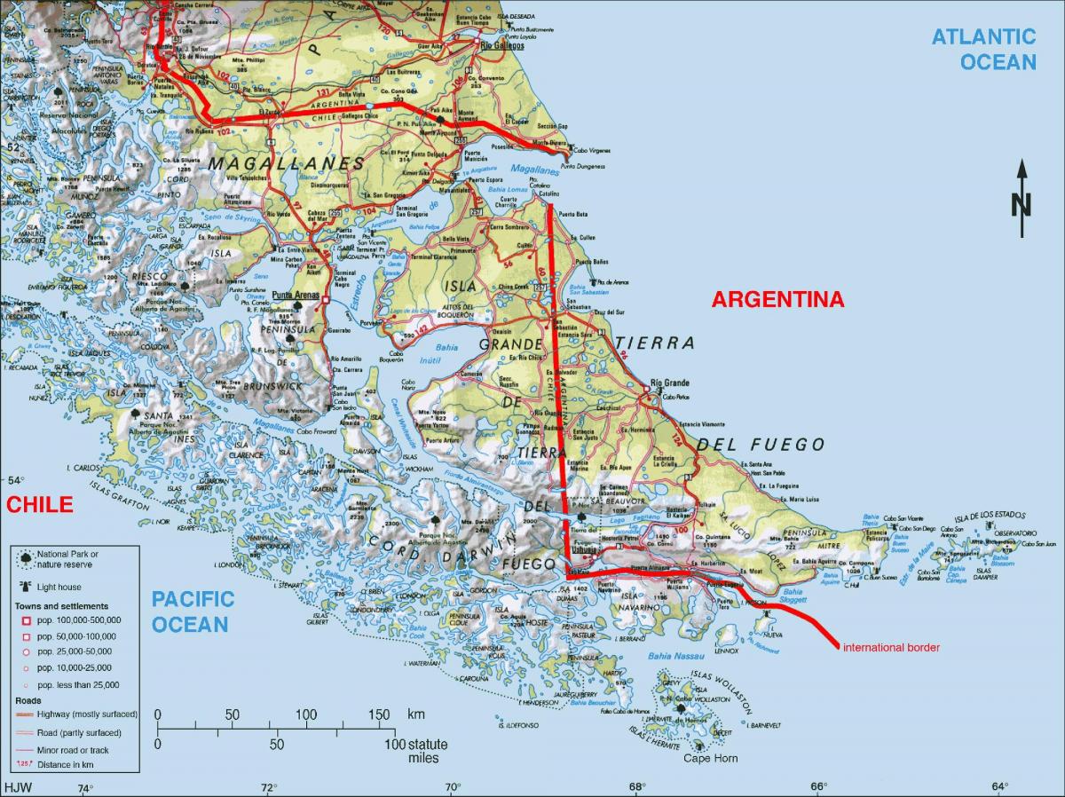 दक्षिण चिली नक्शा