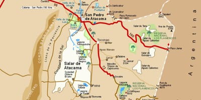 नक्शे के atacama, चिली