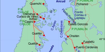 नक्शे के chiloe चिली